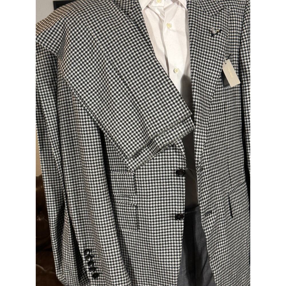 New Tom Ford Peak Lapel Shelton Houndstooth Wool Tweed Suit 48R 38R 33 Trousers - Picture 4 of 16